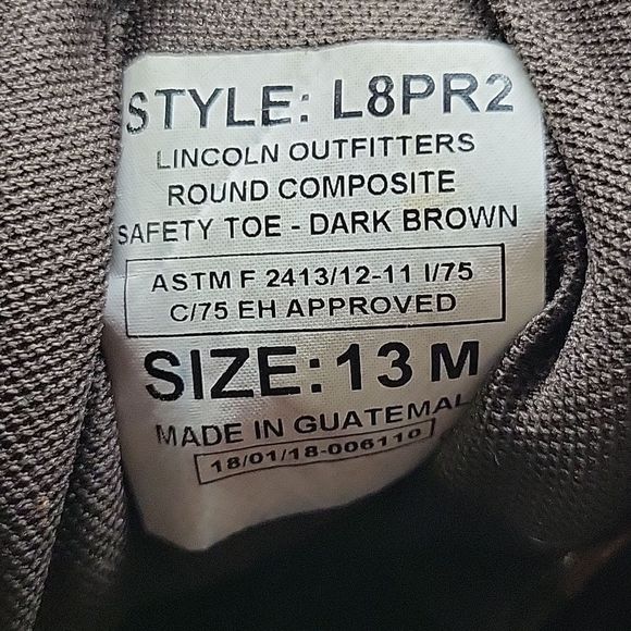 Men's Lincoln outfitter workboots safety toe - Picture 7 of 7